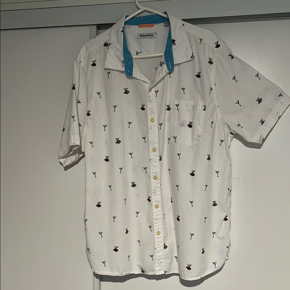Men's White Patterned Shirt